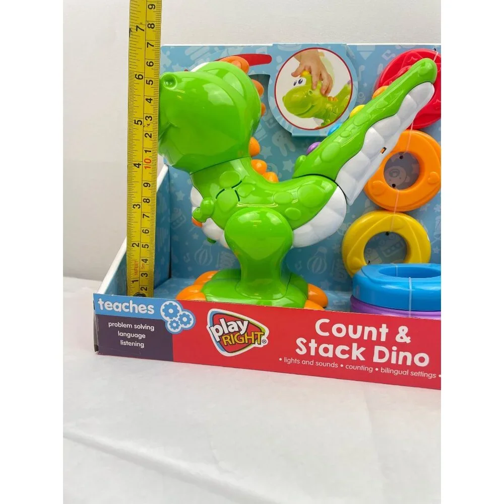 PLAY RIGHT 6-PCS Count & Stack Dino 12M+